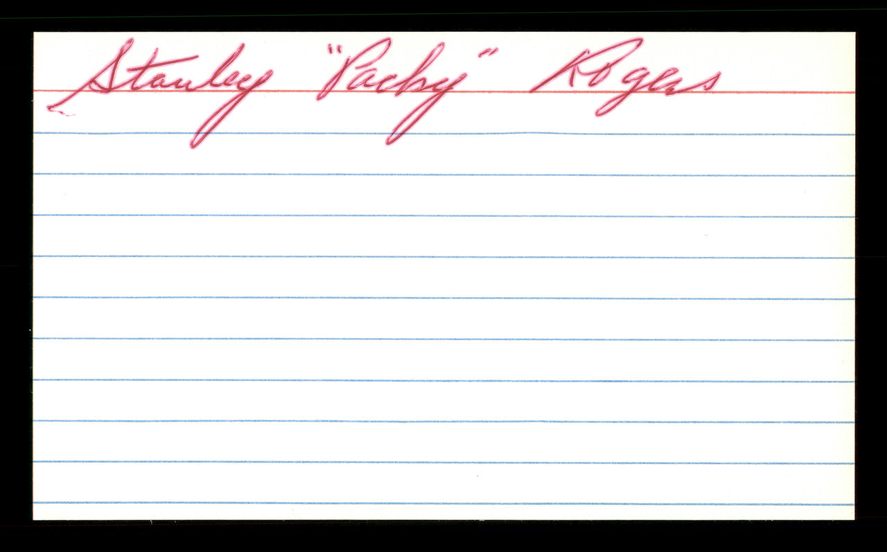 Stan Rogers Autographed 3x5 Index Card Brooklyn Dodgers SKU #174238