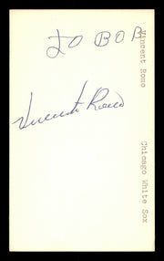 Vincente Romo Autographed 3x5 Index Card Chicago White Sox "To Bob" SKU #174239