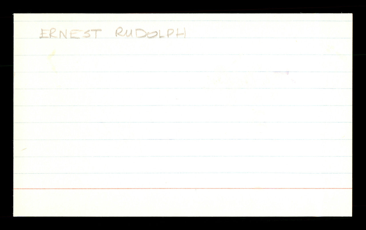 Ernest Rudolph Autographed 3x5 Index Card Brooklyn Dodgers "Best Wishes " SKU #174243