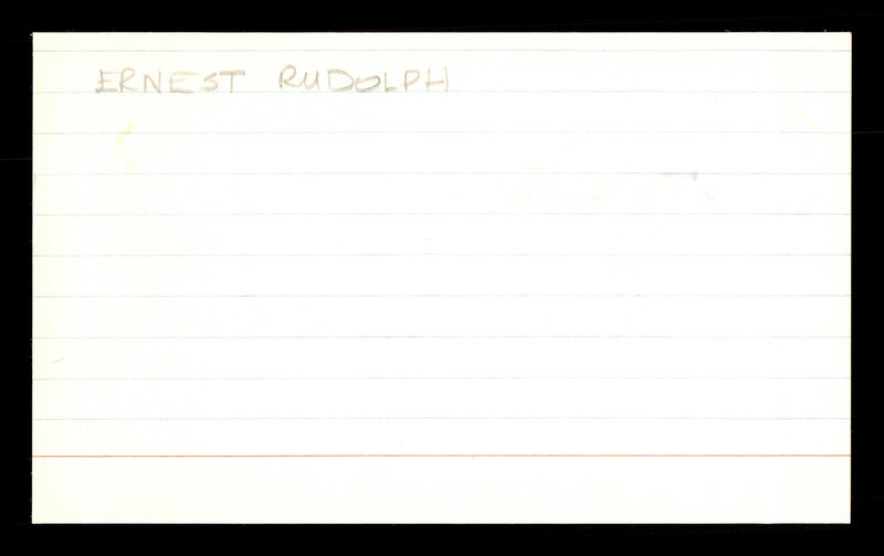 Ernest Rudolph Autographed 3x5 Index Card Brooklyn Dodgers "Best Wishes " SKU #174243