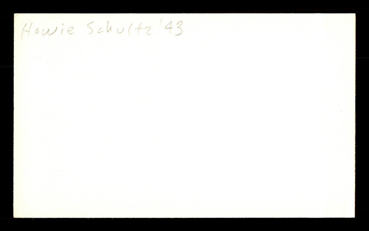 Howie Schultz Autographed 3x5 Index Card Brooklyn Dodgers SKU #174246