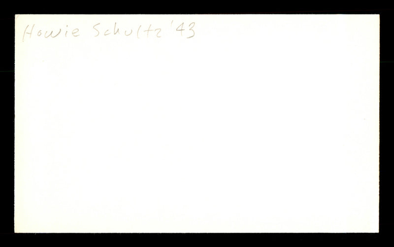 Howie Schultz Autographed 3x5 Index Card Brooklyn Dodgers SKU #174246