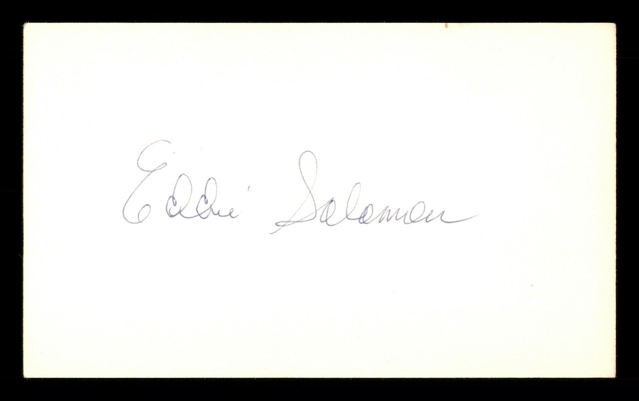 Eddie Solomon Autographed 3x5 Index Card Los Angeles Dodgers, Atlanta Braves SKU #174254