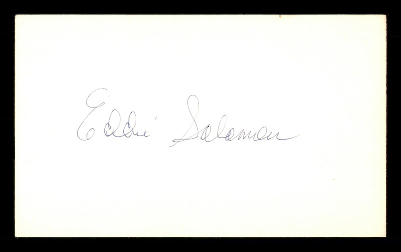 Eddie Solomon Autographed 3x5 Index Card Los Angeles Dodgers, Atlanta Braves SKU #174254