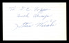 Stan Wasiak Autographed 3x5 Index Card Brooklyn Dodgers "Luck Always" SKU #174277