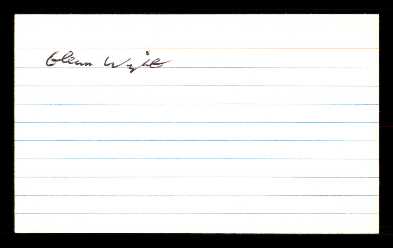 Glenn Wright Autographed 3x5 Index Card Brooklyn Dodgers SKU #174288