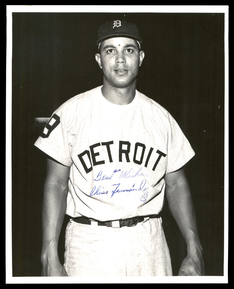 Chico Fernandez Autographed 8x10 Photo Detroit Tigers "Best Wishes" (Smear) SKU #175817