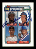 Jeromy Burnitz & Jacob Brumfield Autographed 1992 Topps Rookie Card #591 SKU #183789