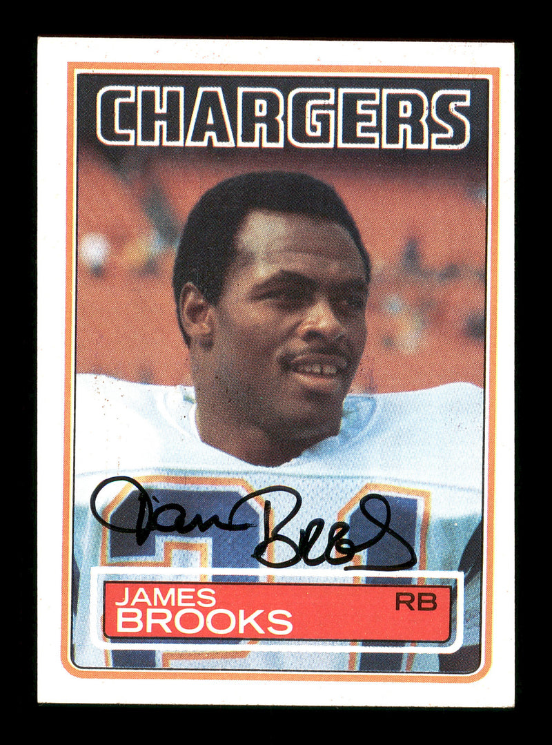 James Brooks Autographed 1983 Topps Card #372 San Diego Chargers SKU #176044