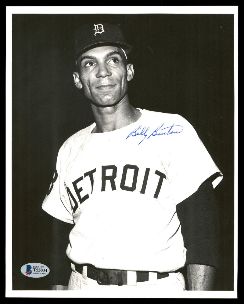 Billy Bruton Autographed 8x10 Photo Detroit Tigers Vintage Signature Beckett BAS #T55034