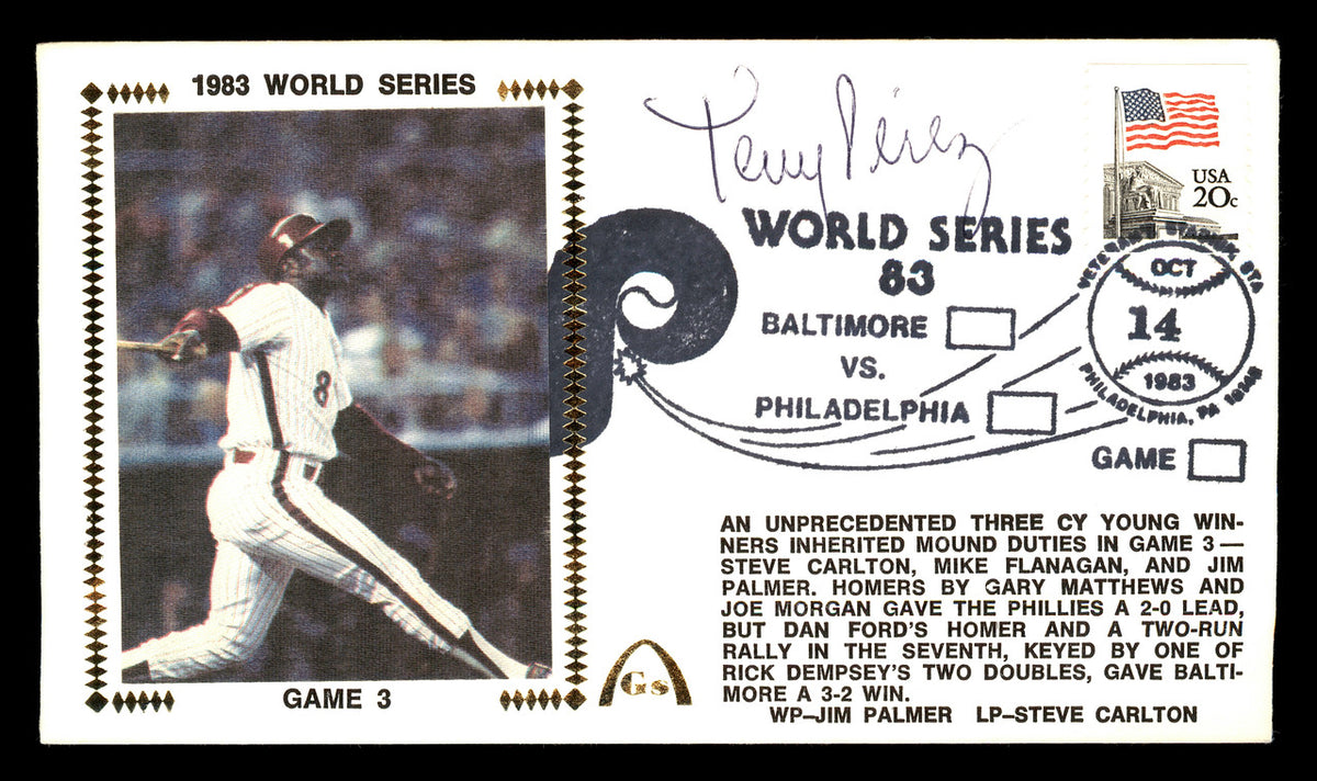 Tony Perez Autographed First Day Cover Philadelphia Phillies 1983 World Series SKU #177086