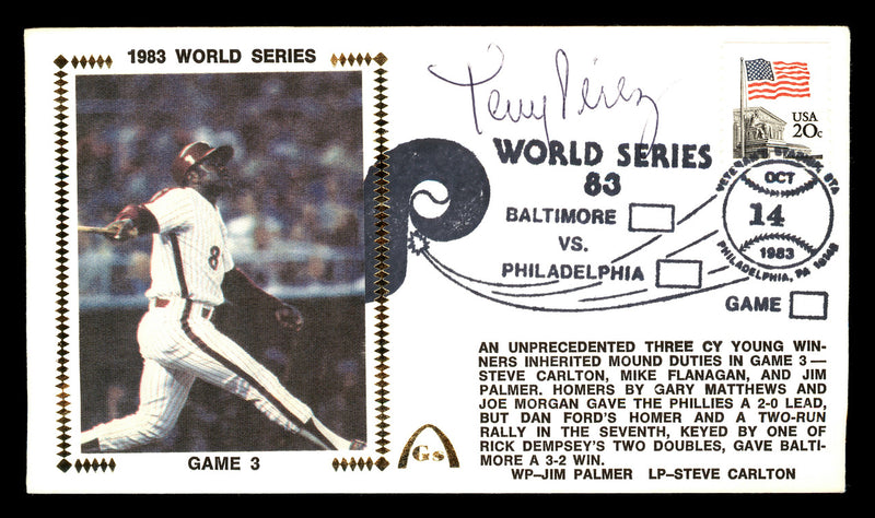 Tony Perez Autographed First Day Cover Philadelphia Phillies 1983 World Series SKU #177086