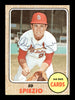 Ed Spiezio Autographed 1968 Topps Card #349 St. Louis Cardinals SKU #167981