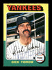 Dick Tidrow Autographed 1975 O-Pee-Chee Card #241 New York Yankees SKU #169388