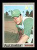 Paul Lindblad Autographed 1970 Topps Card #408 Oakland A's SKU #168197
