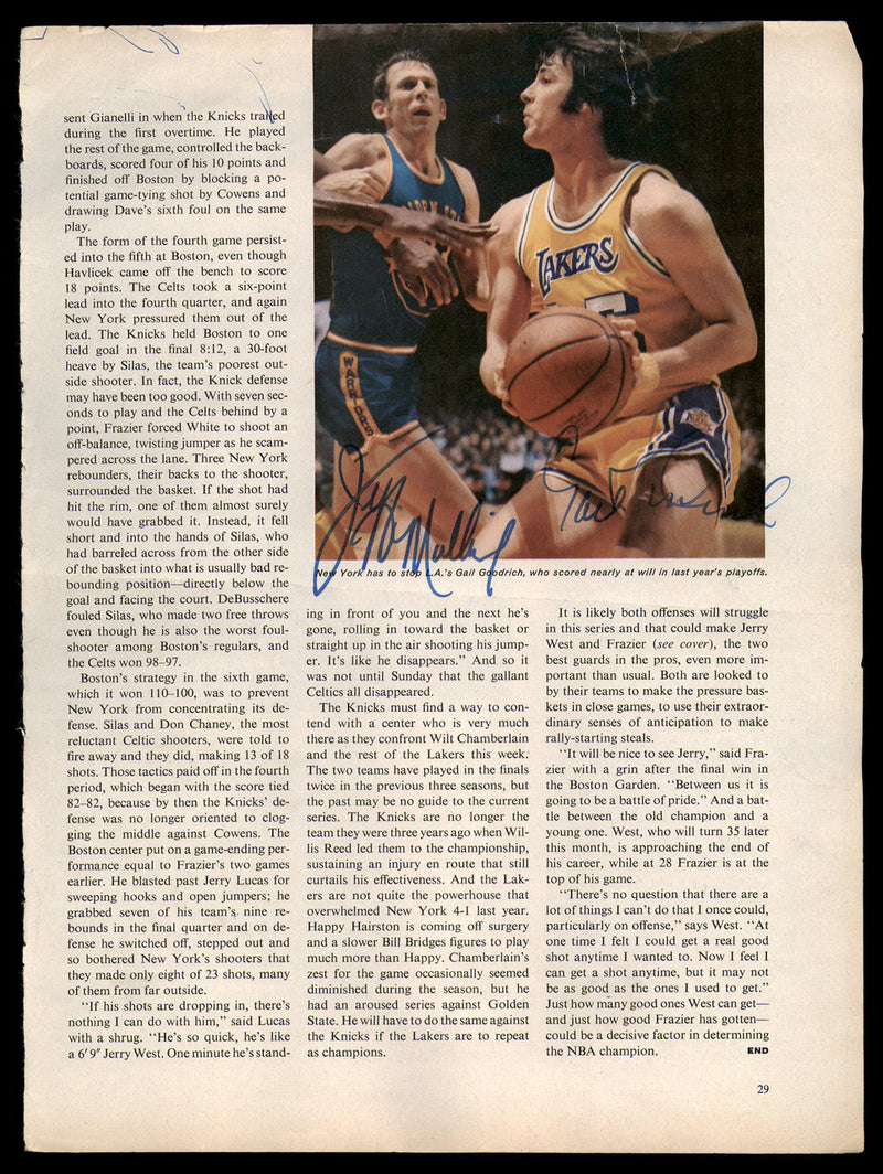 Gail Goodrich & Jeff Mullins Autographed 8x11 Magazine Page Photo SKU #185416