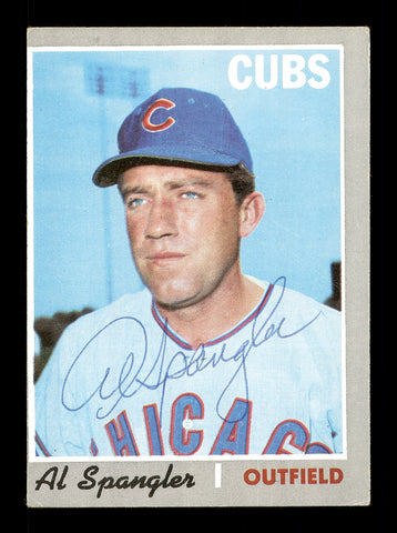 Al Spangler Autographed 1970 Topps Card #714 Chicago Cubs SKU #168303