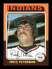 Fritz Peterson Autographed 1975 Topps Card #62 Cleveland Indians SKU #168352