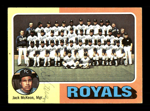 Al Cowens Autographed 1975 Topps Team Card #72 Kansas City Royals SKU #168354