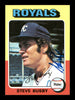 Steve Busby Autographed 1975 Topps Card #120 Kansas City Royals SKU #168375
