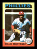 Willie Montanez Autographed 1975 Topps Card #162 Philadelphia Phillies SKU #168386