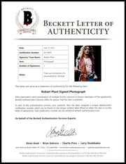 Robert Plant Autographed 8x10 Photo Led Zeppelin (Removed Personalization) Beckett BAS #AA10402