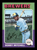 Bobby Mitchell Autographed 1975 Topps Card #468 Milwaukee Brewers SKU #168478