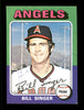 Bill Singer Autographed 1975 Topps Mini Card #40 California Angels SKU #168572