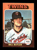Bill Butler Autographed 1975 Topps Mini Card #549 Minnesota Twins SKU #168667