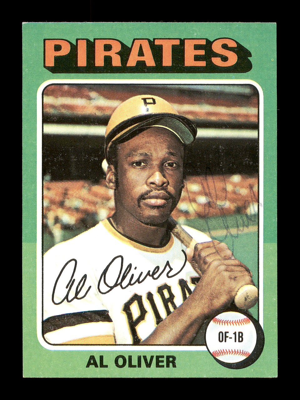 Al Oliver Autographed 1975 Topps Mini Card #555 Pittsburgh Pirates SKU #168669