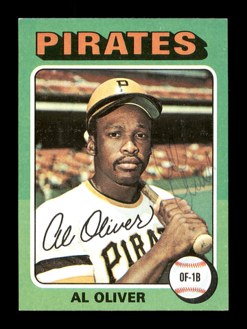 Al Oliver Autographed 1975 Topps Mini Card #555 Pittsburgh Pirates SKU #168669