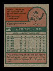 Al Oliver Autographed 1975 Topps Mini Card #555 Pittsburgh Pirates SKU #168669