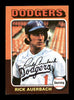 Rick Auerbach Autographed 1975 Topps Mini Card #588 Los Angeles Dodgers SKU #168677