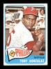 Tony Gonzalez Autographed 1965 Topps Card #72 Philadelphia Phillies SKU #170401