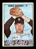 Chris Zachary Autographed 1967 Topps Card #212 Houston Astros SKU #170805