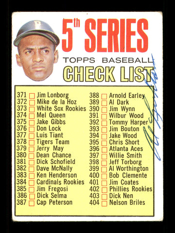 Al Luplow Autographed 1967 Topps Checklist Card #361 New York Mets SKU #170857