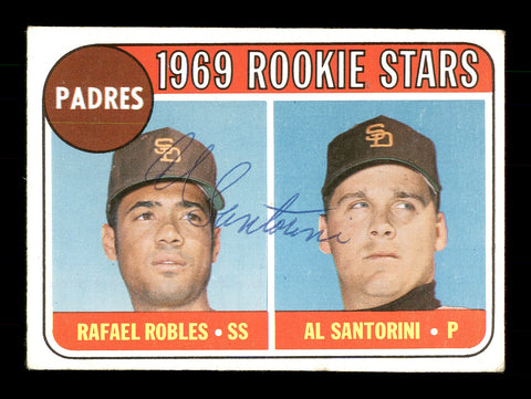 Al Santorini Autographed 1969 Topps Rookie Card #592 San Diego Padres SKU #171125