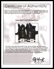 Edgar Martinez Autographed Franklin Diamond Collection Game Used Black Batting Gloves Seattle Mariners With Signed Certificate Stock #211909
