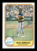 Julio Gonzalez Autographed 1981 Fleer Card #73 Houston Astros SKU #166512