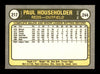 Paul Householder Autographed 1981 Fleer Rookie Card #217 Cincinnati Reds SKU #166530