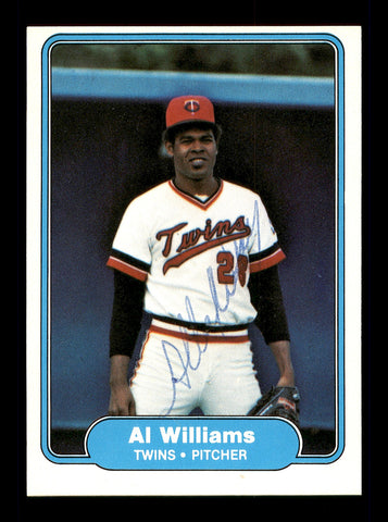 Al Williams Autographed 1982 Fleer Card #564 Minnesota Twins SKU #166633