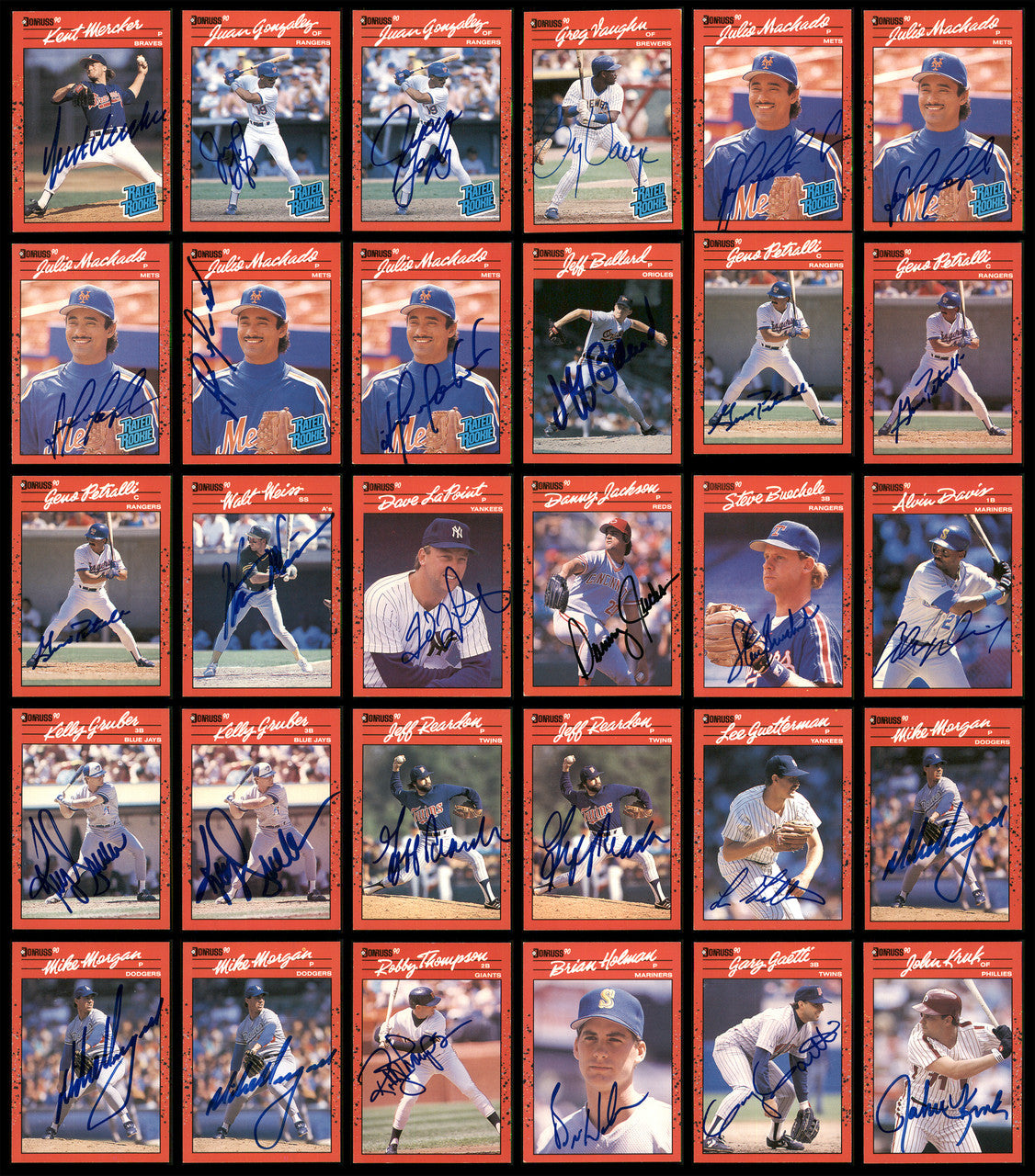 1990 Donruss Baseball Autographed Cards Lot Of 235 SKU #185582