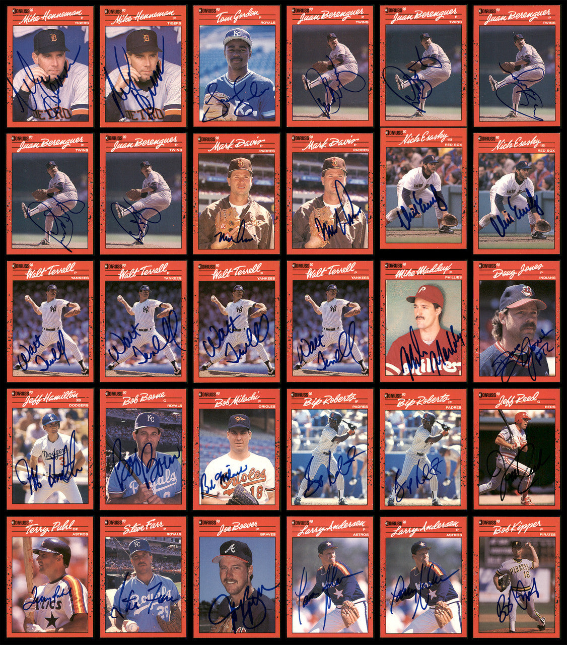 1990 Donruss Baseball Autographed Cards Lot Of 235 SKU #185582