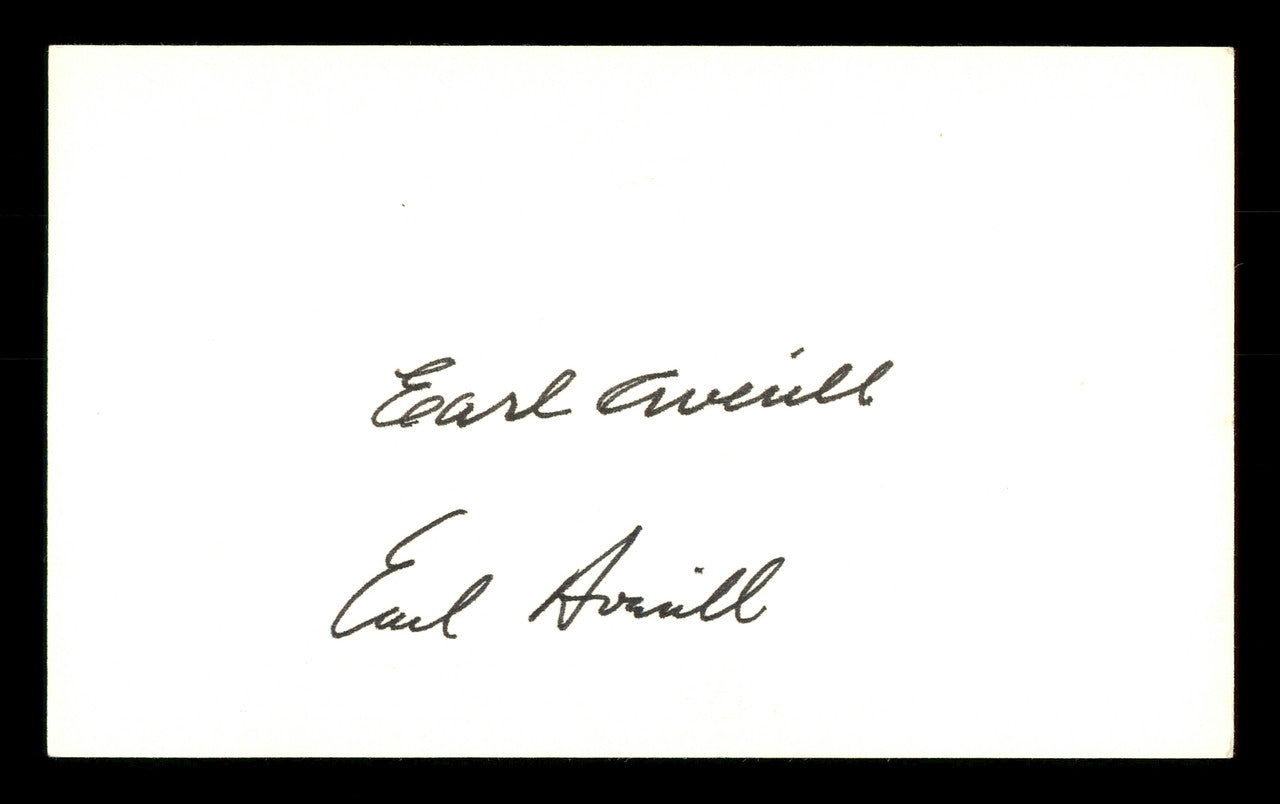 Earl Averill Sr. & Earl Averill Jr. Autographed 3x5 Index Card SKU #171220