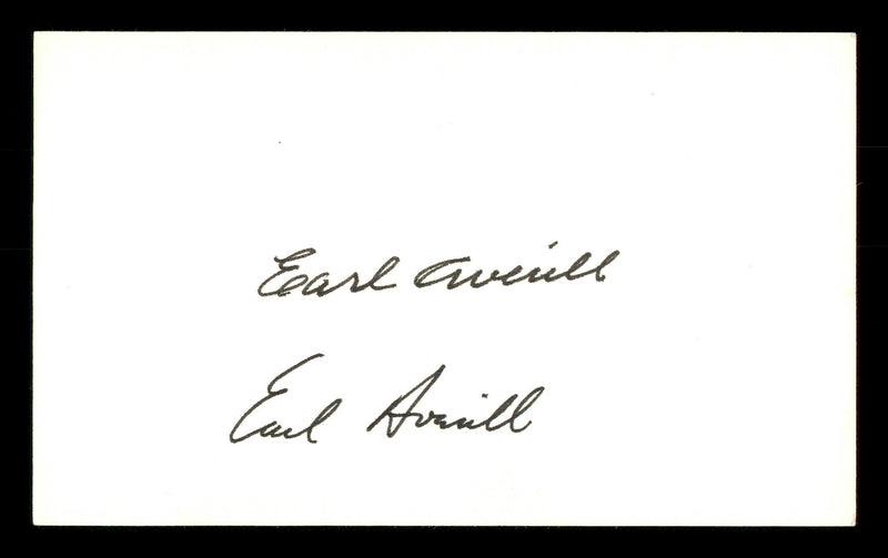 Earl Averill Sr. & Earl Averill Jr. Autographed 3x5 Index Card SKU #171220