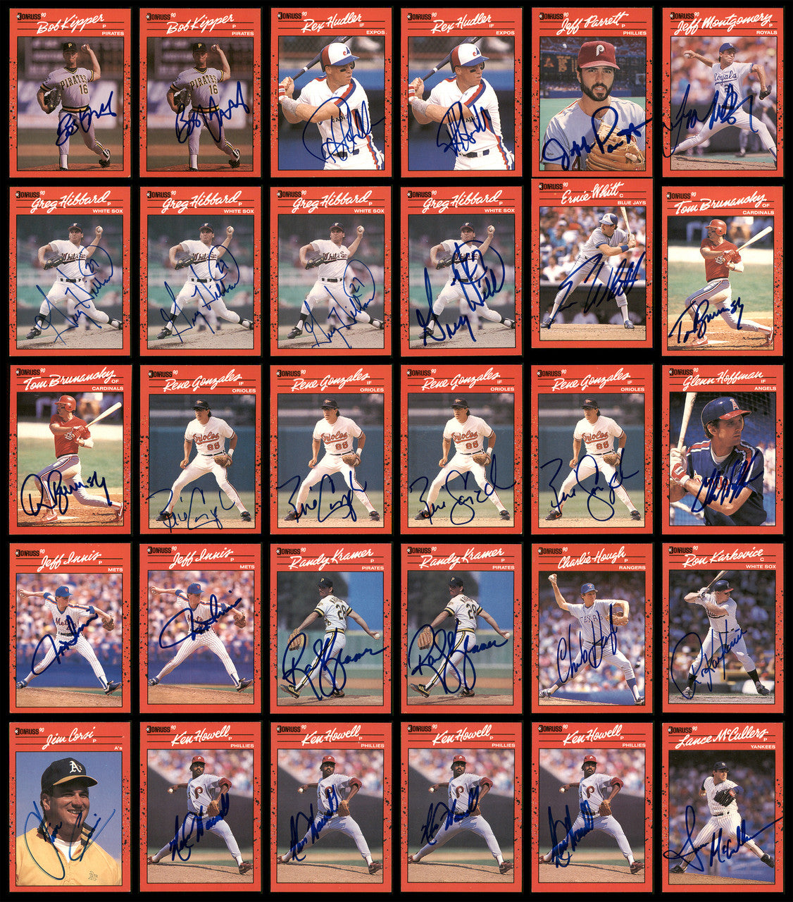 1990 Donruss Baseball Autographed Cards Lot Of 235 SKU #185582