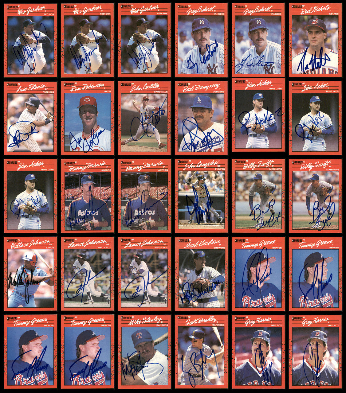 1990 Donruss Baseball Autographed Cards Lot Of 235 SKU #185582