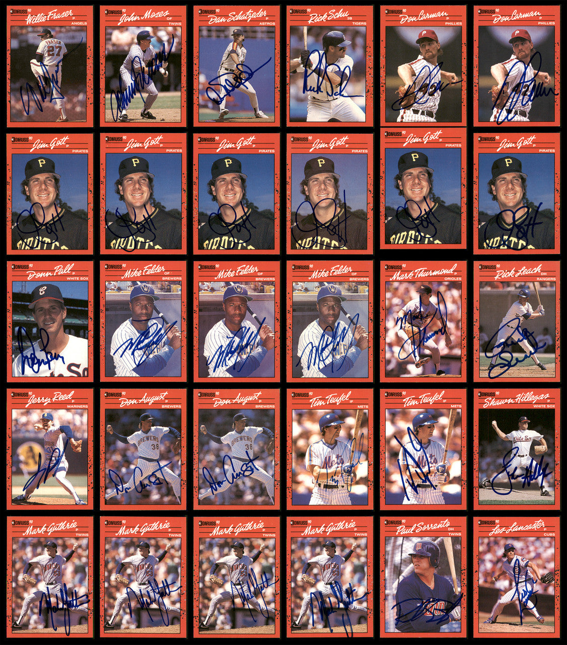 1990 Donruss Baseball Autographed Cards Lot Of 235 SKU #185582