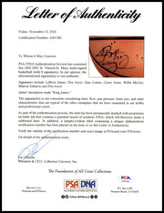 2002-03 St. Vincent-St. Mary Fighting Irish Multi Signed Autographed Basketball With 8 Total Signatures Including LeBron "King" James High School Signature PSA/DNA #AI01382