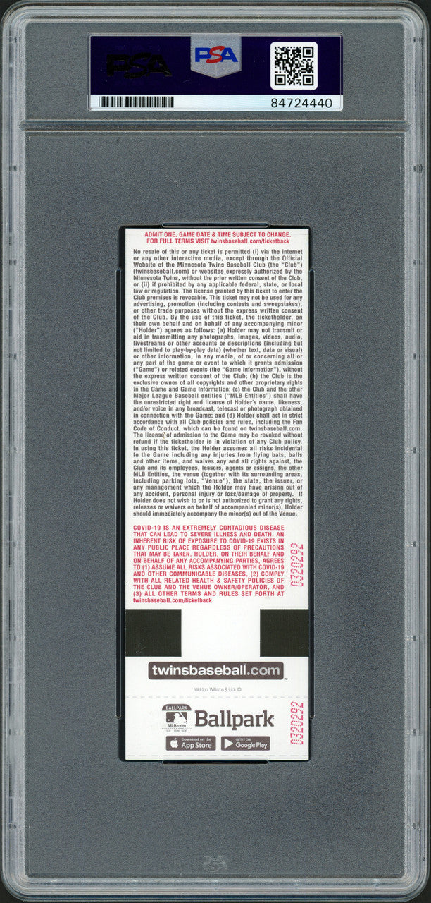 Julio Rodriguez Autographed MLB Debut Ticket 4/8/22 Seattle Mariners Stadium Picture In Blue PSA/DNA Stock #209769